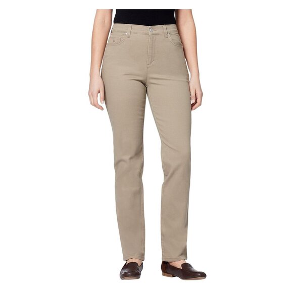 NWT Gloria Vanderbilt Classic High Rise Tapered Jeans Hazelnut Brown 16 Long - Picture 2 of 9